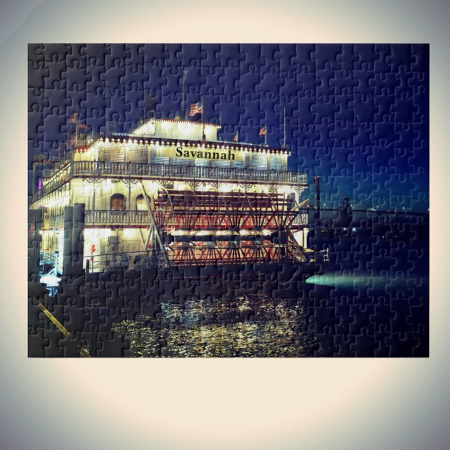 Savannah GA Riverboat at Night Photographic Jigsaw Puzzle (Creator Uploaded)