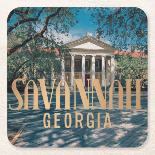 Savannah Georgia Building Coaster Set