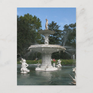 Savannah Georgia Forsyth Fountain Postcard