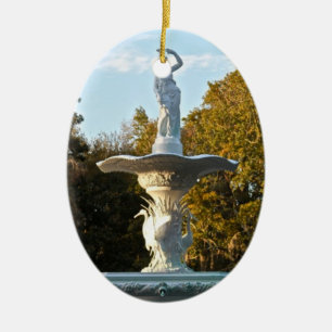 Savannah Georgia Forsyth Park Fountain Ceramic Tree Decoration