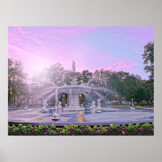 Savannah Georgia Forsyth Park Fountain Poster (Front)