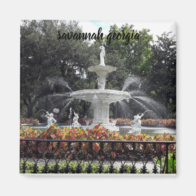 savannah georgia fountain magnet (Front)