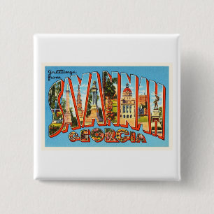 Savannah Georgia GA Old Vintage Travel Souvenir 15 Cm Square Badge
