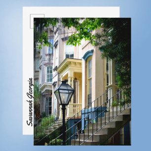 Savannah Georgia Historic Downtown Homes Postcard