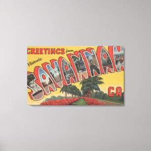 Savannah, Georgia (Historic) - Large Letter Canvas Print