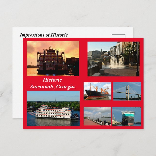 Savannah, Georgia Holiday Postcard (Front/Back)