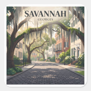 Savannah Georgia Keepsake Square Sticker