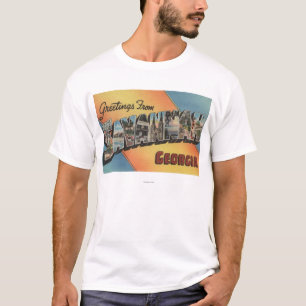 Savannah, Georgia - Large Letter Scenes T-Shirt