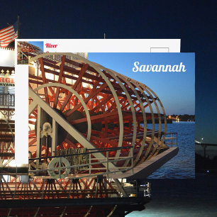 Savannah Georgia Riverboat Paddle Wheel Postcard