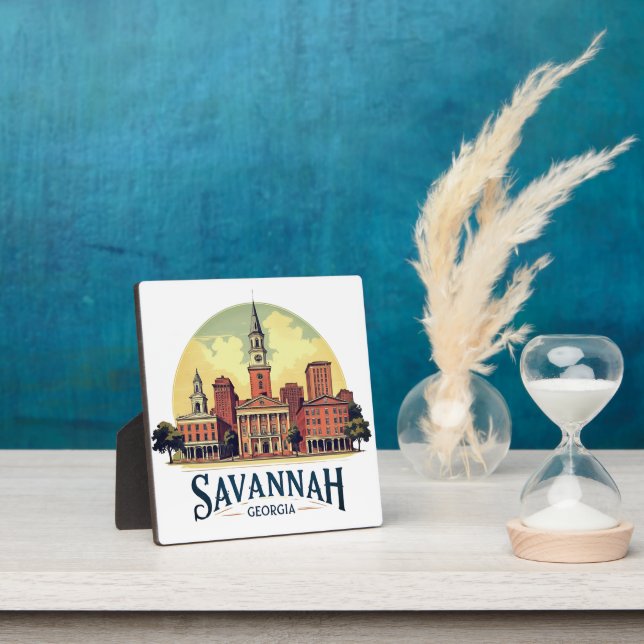 Savannah Georgia Skyline   Plaque (Insitu)