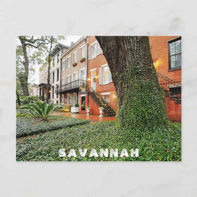 Savannah Georgia Southern Architecture Travel Postcard (Front)