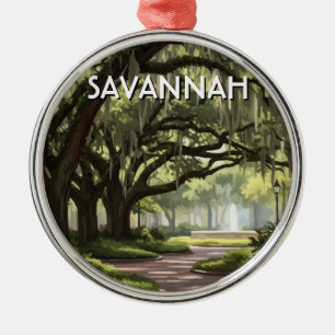 Savannah Georgia Travel Metal Tree Decoration
