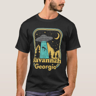 Savannah Georgia Ufo Alien Hunter 80s State Pride T-Shirt