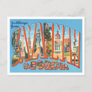 Savannah, Georgia Vintage Big Letters Postcard