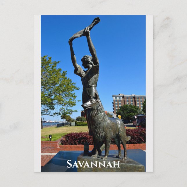 Savannah Georgia Waving Girl Statue Travel Photo Postcard (Front)