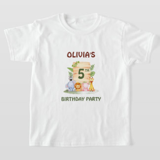 Savannah giraffe lion hippo zebra elephant T-Shirt