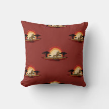 Savannah Lion Sunset Throw Pillow