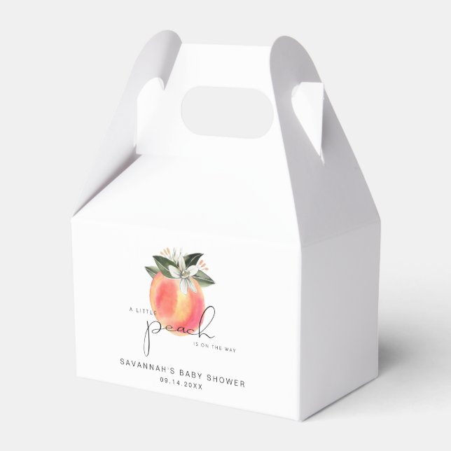 SAVANNAH Little Peach Baby Shower Favour Box (Front Side)