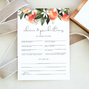 SAVANNAH Peach Baby Advice and Predictions Card