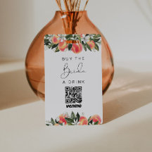 SAVANNAH Peach Buy the Bride a Drink QR Code ID Badge