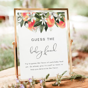 SAVANNAH Peach Guess the Baby Food Baby Shower Poster
