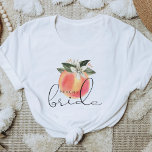 SAVANNAH Peachy Bride Georgia Peaches Bachelorette T-Shirt<br><div class="desc">This peachy bride bachelorette t shirt features a watercolor peach and fun handwritten font. Order the white 'peachy bride' option for the bride-to-be and the coordinating 'bride's peaches' shirts for your bachelorette group.</div>