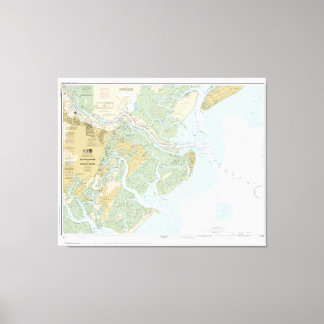 Savannah River and Wassaw Sound 11512 with Border Canvas Print