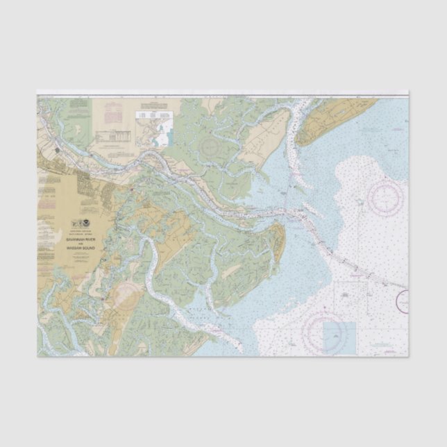 Savannah River and Wassaw Sound Chart Version 2 Tissue Paper (Front)
