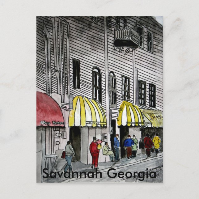 Savannah River Street 4 Postcard (Front)