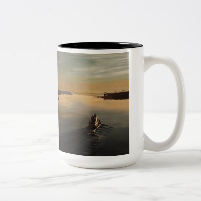 Savannah River Tugboat Two-Tone Coffee Mug (Right)