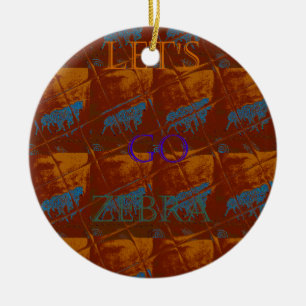 Savannah  Safari  Lets Go Zebra  Hakuna Matata mot Ceramic Tree Decoration