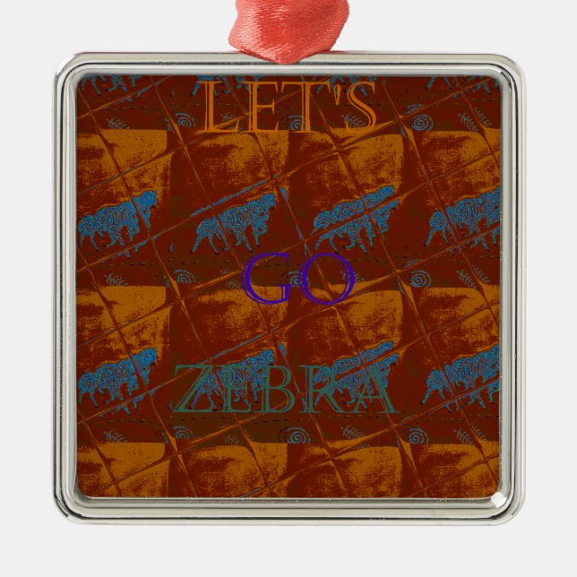 Savannah  Safari  Lets Go Zebra  Hakuna Matata mot Metal Tree Decoration (Front)