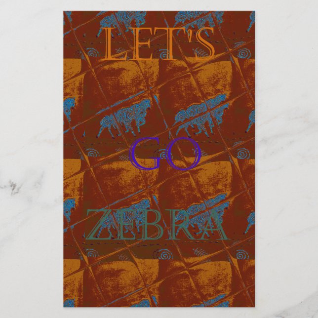 Savannah  Safari  Lets Go Zebra  Hakuna Matata mot Stationery (Front)