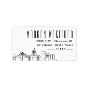 Savannah Stylised Skyline   Large Address Label