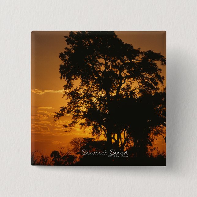 Savannah Sunset 15 Cm Square Badge (Front)