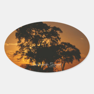 Savannah Sunset Oval Sticker