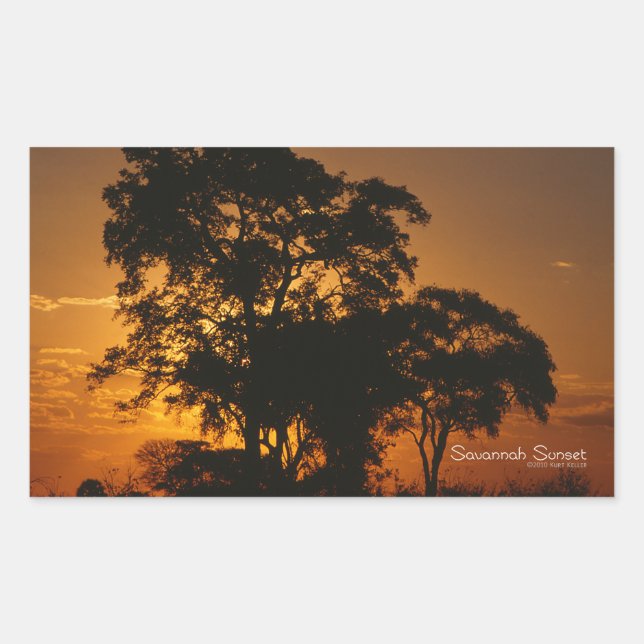 Savannah Sunset Rectangular Sticker (Front)