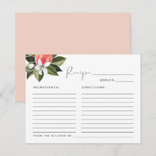 SAVANNAH Sweet Peach Bridal Shower Recipe Card