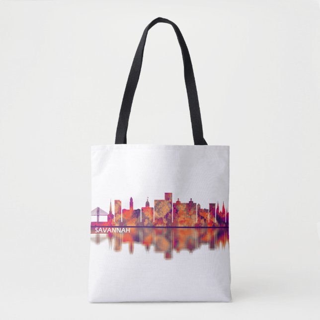 Savannah USA Skyline Tote Bag (Front)