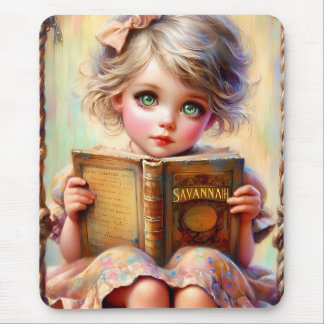 SAVANNAH ~ Vintage Girl Reads Her Book ~ Mousepad