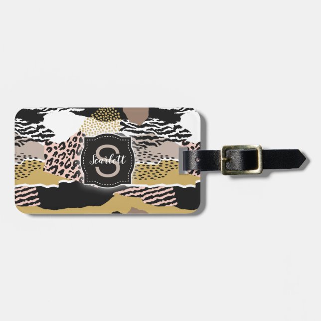 Savannah w/ Custom Monogram & Name Luggage Tag (Front Horizontal)