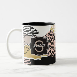 Savannah w/ Custom Monogram & Name Two-Tone Coffee Mug