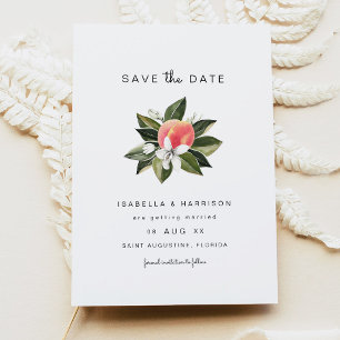 Savannah - Watercolor Peach Floral Save Date Invitation