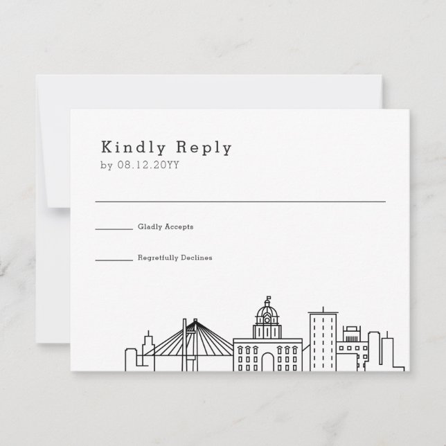 Savannah Wedding | Stylised Skyline RSVP Card (Front)