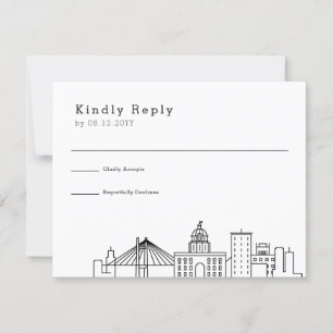 Savannah Wedding   Stylised Skyline RSVP Card