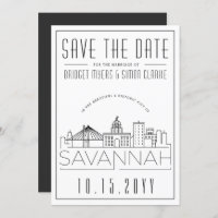 Savannah Wedding | Stylised Skyline Save the Date
