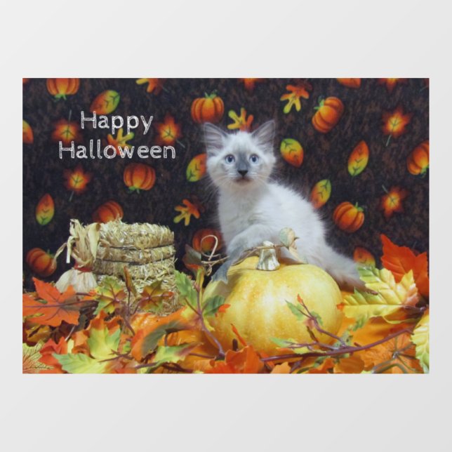 Savannah's Fall / Autumn / Halloween Cat Party  Window Cling (Sheet)
