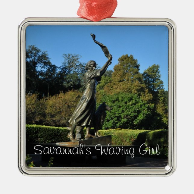 Savannah's Waving Girl Metal Tree Decoration (Front)