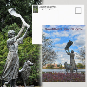 Savannah's Waving Girl Monument Photographic Postcard