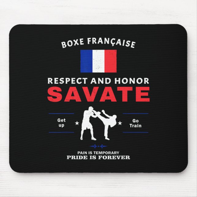 Savate French Kickboxing Savate Fighter  Mouse Mat (Front)